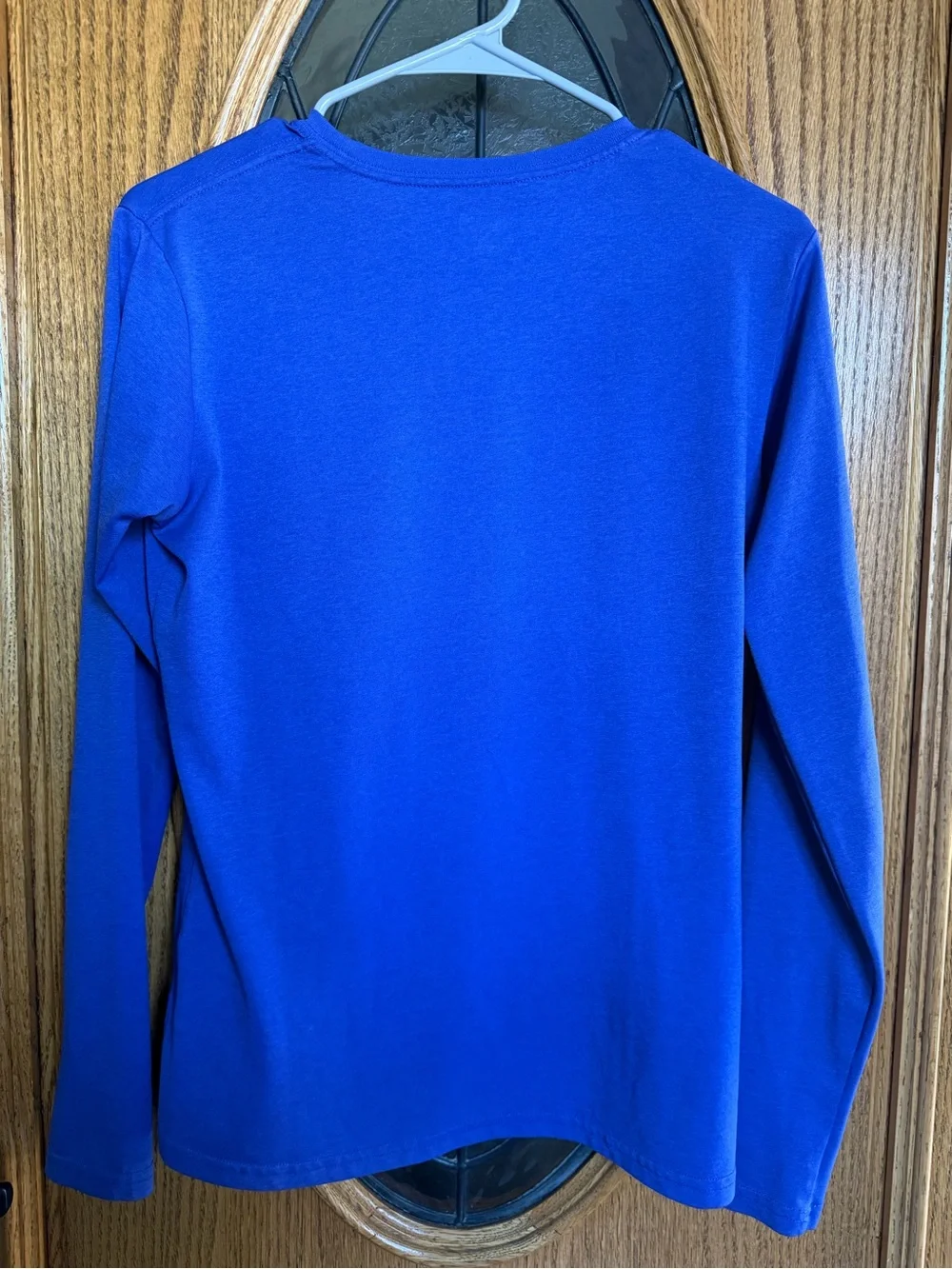 Nike Long-Sleeve Crew Tee in Cobalt Blue with White Swoosh